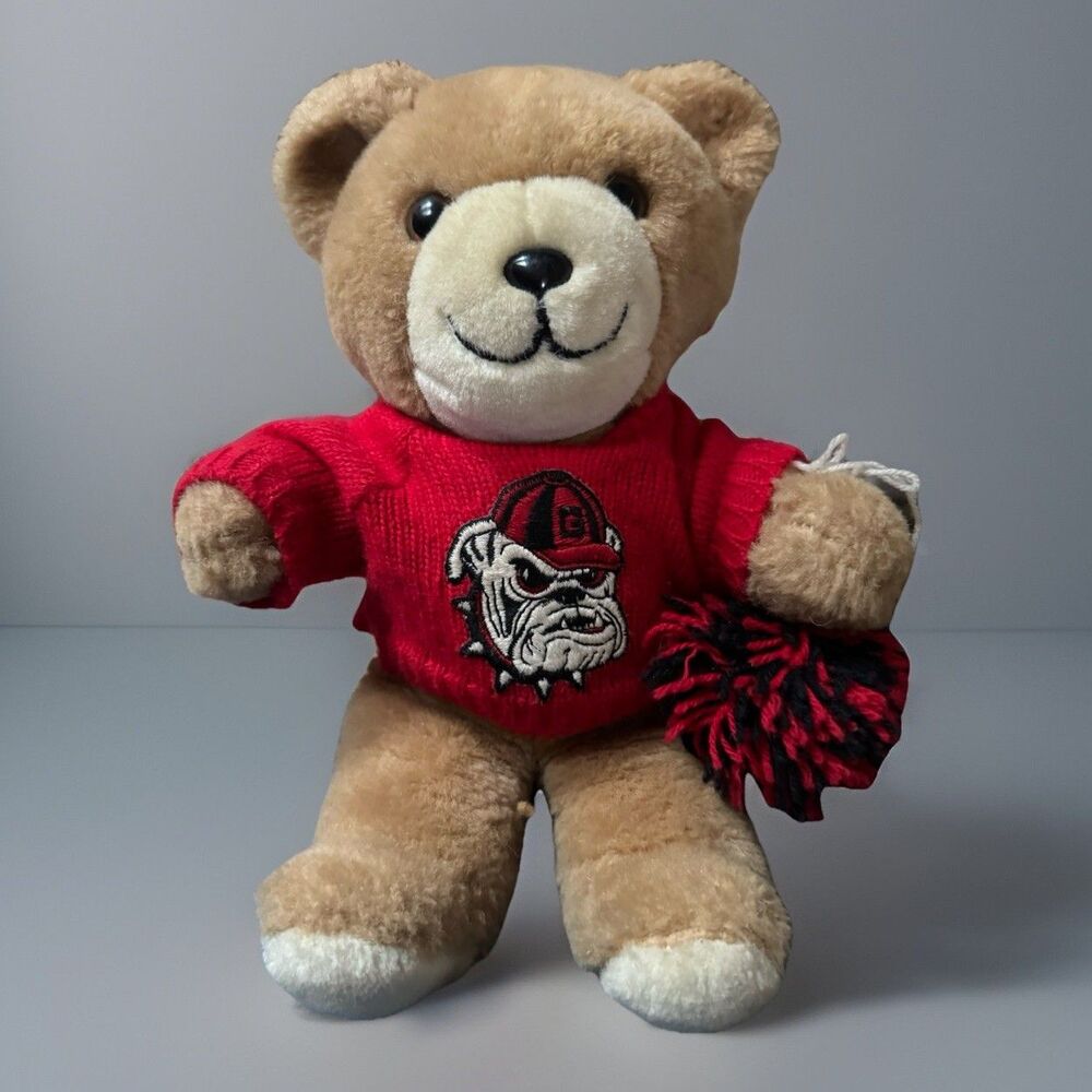 Vintage Gund Teddy Bear UGA Georgia Bulldogs Sweater Plush Stuffed Animal 10”